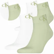 Skarpetki męskie - Calvin Klein Skarpetki 2 Pary 43-46 Skarpetki Ck Męskie Biały Zielony - miniaturka - grafika 1
