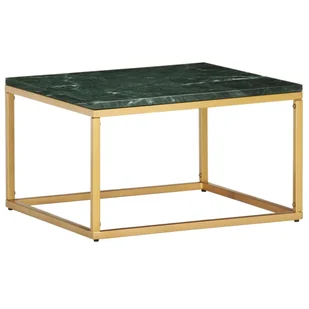 Stolik kawowy zielony 60×60×35 cm prawdziwy kamień o marmurowym wyglądzie - Ławy i stoliki kawowe - miniaturka - grafika 1
