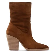 Botki damskie - Botki Simple SL-54-02-000057 Brązowy - miniaturka - grafika 1