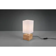 Lampy stojące - Reality LEUCHTEN Lampa stołowa Woody z drewnianą stopą, 12cm x 12cm - miniaturka - grafika 1