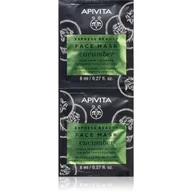 Maseczki do twarzy - Apivita Apivita Express Beauty Ogórek - intensywnie nawilżająca maseczka do twarzy 2x8ml - miniaturka - grafika 1