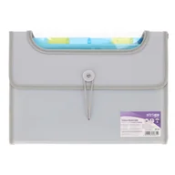 Teczki i skoroszyty - Teczka A4 na gumkę na dokumenty 6 przekładek szara VFILE STRIGO - miniaturka - grafika 1