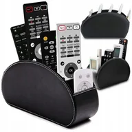 Etui i futerały do telefonów - Organizer Na Piloty Stojak Skórzany Etui Na Telefony Akcesoria Klucze Czarn - miniaturka - grafika 1