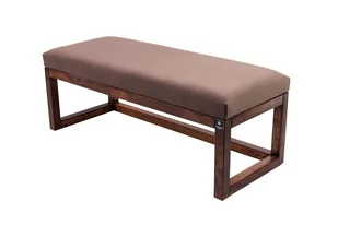 Ławka na buty LPG-2 130cm EMRAWOOD drewno lite kolor orzech siedzisko gładkie kolor brązowy - Ławki do przedpokoju - miniaturka - grafika 1