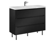 Szafki łazienkowe - Szafka Stojąca Z Umywalką ETH 100 cm - Czarny Mat - miniaturka - grafika 1