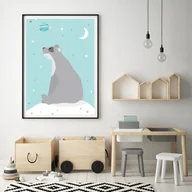 Wyposażenie pokoiku dziecięcego - Plakat dla dzieci miś marzyciel - miniaturka - grafika 1
