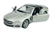 Samochody i pojazdy dla dzieci - WELLY 2012 MERCEDES-BENZ SL 500 Z DACHEM SREBRNY 1:34 - miniaturka - grafika 1