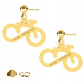 Kolczyki - Kolczyki złote Rower Bike Forever 925 - miniaturka - grafika 1