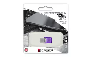 Pendrive, KINGSTON, DataTraveler microDuo 3C, 128GB dual USB-A + USB-C, 3.2 Gen 1,(DTDUO3CG3/128GB) - Pendrive - miniaturka - grafika 1
