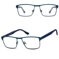 Okulary korekcyjne, oprawki, szkła - Męskie oprawki korekcyjne okulary zerówki 876A niebieskie - miniaturka - grafika 1