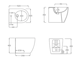 Hidra Tour 4.0 Bidet stojący 52x35,5 cm biały połysk TU44.001 - odbiór osobisty: Kraków, Warszawa - Bidety - miniaturka - grafika 1