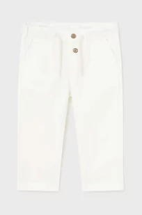 Mayoral spodnie z domieszką lnu dziecięce kolor biały gładkie - Spodnie i spodenki dla chłopców - miniaturka - grafika 1