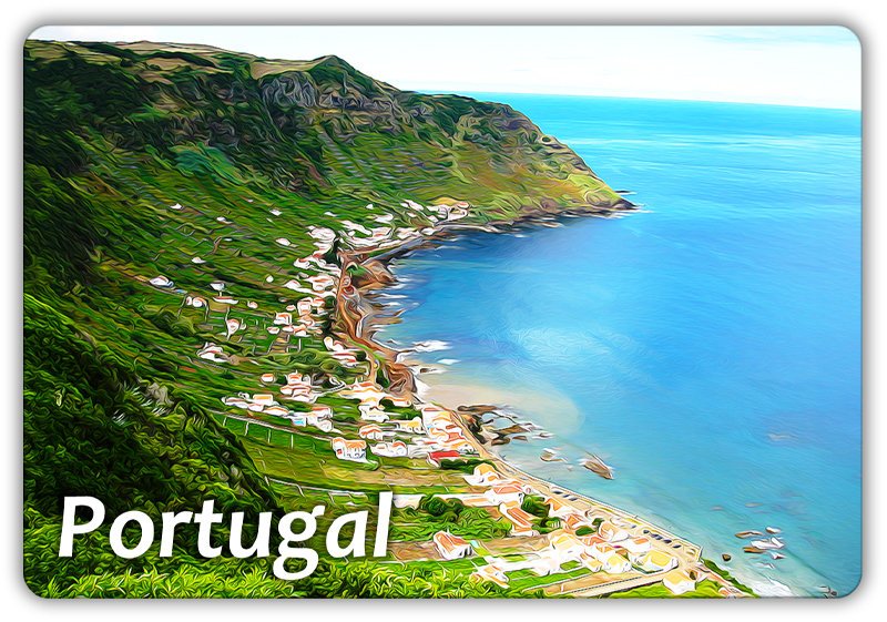 PORTUGALIA - Azory - Krajobraz - Wyspa - Archipelag - Magnes na lodówkę