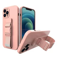 Etui i futerały do telefonów - Hurtel Rope case żelowe etui ze smyczą łańcuszkiem torebka smycz iPhone 8 Plus / iPhone 7 Plus różowy - miniaturka - grafika 1