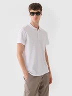 Koszulki sportowe męskie - Męska koszulka polo 4F 4FRAW24TPTSM573 - biała - miniaturka - grafika 1