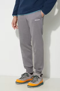 Spodnie męskie - Columbia spodnie dresowe kolor szary gładkie - grafika 1