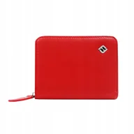 Portfele - SKÓRZANY PORTFEL DAMSKI CZERWONY Z ZAMKIEM RFID - miniaturka - grafika 1