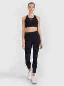 Legginsy - 4F Legginsy treningowe z wysokim stanem damskie - czarne S - miniaturka - grafika 1
