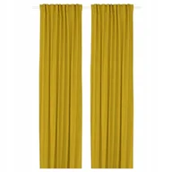 Zasłony - IKEA GINSTMOTT Zasłona 2 szt na taśmie żółty 145x300 cm Przyciemniająca - miniaturka - grafika 1