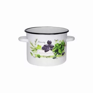 Emalia Olkusz Olkusz GARNEK ZDOBIONY 4,5L ZIOŁA 20CM 5902645011845 - Garnki - miniaturka - grafika 1