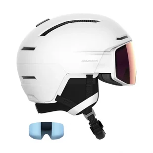 Salomon Driver Prime Sigma Plus kask narciarski z daszkiem, biały - Kaski narciarskie - miniaturka - grafika 1