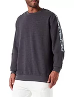Koszulki męskie - FILA Męska bluza BELP Crew Sweat T-Shirt, Dark Grey Melange, L - miniaturka - grafika 1