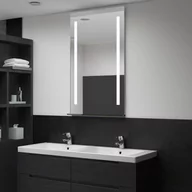 Lustra - vidaXL Ścienne lustro łazienkowe z LED, z półką, 60 x 100 cm - miniaturka - grafika 1