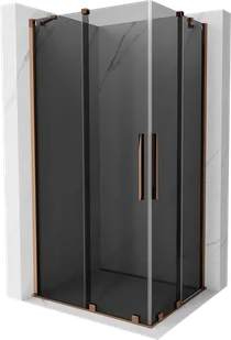 Mexen Velar Duo kabina prysznicowa rozsuwana 100x90 cm, grafit, różowe złoto - 871-100-090-42-60 - Kabiny prysznicowe - miniaturka - grafika 1