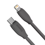 Kable USB - Baseus kabel, przewód USB Typ C Lightning 20W długość 1,2 m Jelly Liquid Silica Gel czarny CAGD020001 - miniaturka - grafika 1