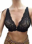 Biustonosze - Biustonosz LEMAX ANGELINA Push up czarny koronkowy stanik powiększający 65F - miniaturka - grafika 1
