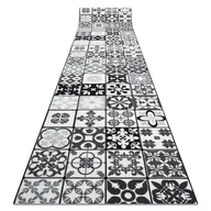 Dywany - CHODNIK podgumowany 120cm AZULEJO PATCHWORK, PŁYTKI LIZBOŃSKIE szary / czarny, 120x780 cm - miniaturka - grafika 1