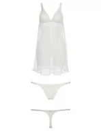 Majtki damskie - Emporio Armani Damski Baby Doll + stringi Christmas Lace Babydoll bielizna, Pale Cream, M - miniaturka - grafika 1