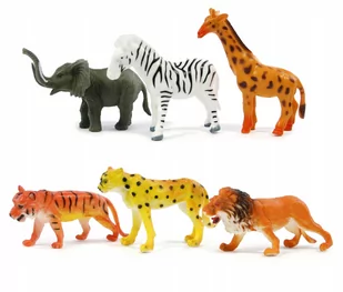 Figurki zwierząt dzikie zoo safari żyrafa lew słoń - Figurki dla dzieci - miniaturka - grafika 1