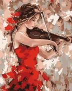 Malowanie po numerach - Artnapi 40x50cm Obraz Do Malowania Po Numerach Na Drewnianej Ramie - Kobieta ze skrzypcami - miniaturka - grafika 1