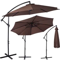 Parasole ogrodowe - Springos Parasol ogrodowy 300 cm składany na balkon duży brązowy GU0026 - miniaturka - grafika 1