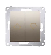 Wyłączniki światła i elektryczne - Kontakt Simon Przycisk żaluzjowy pojedynczy SIMON 54 złoty mat, metalizowany 16A - miniaturka - grafika 1
