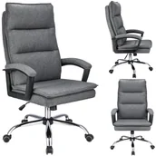 Fotele i krzesła biurowe - Fotel biurowy, obrotowy, Espo, tkanina, ciemny szary - miniaturka - grafika 1