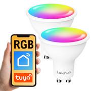 Świetlówki - Inteligentna żarówka RGB WiFi GU10 Tuya Laxihub X2 - miniaturka - grafika 1