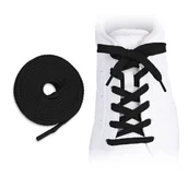 Akcesoria obuwnicze - Sznurówki płaskie 7 mm Czarny 150 cm - miniaturka - grafika 1