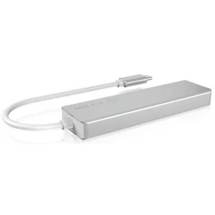 Icy Box 60369 USB-C Hub z 3X USB 3.0 i czytnikiem kart srebrny/biały 60369 - Huby USB - miniaturka - grafika 1