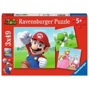 Pozostałe książki - Ravensburger Spieleverlag Ravensburger Kinderpuzzle 05186 - Super Mario - 3x49 Teile Puzzle für Kinder ab 5 Jahren - miniaturka - grafika 1