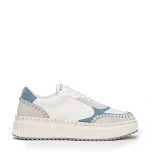 Damskie sneakersy z ekoskóry i skóry zamszowej niebieskie - Półbuty męskie - miniaturka - grafika 1