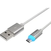 Kable USB - Natec Extreme Media kabel microUSB USB 2.0 M 1m srebrny LED ładowania (NKA-1209) - miniaturka - grafika 1