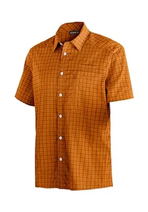 Maier Sports Męska koszula Mats S/S, brązowa/pomarańczowa Check, 48, 3000131 - Koszule męskie - miniaturka - grafika 1