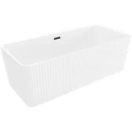 Wanny - Mexen Nila wanna wolnostojąca ryflowana 170 x 75 cm, biała, przelew czarny - 52841708000-70 - miniaturka - grafika 1