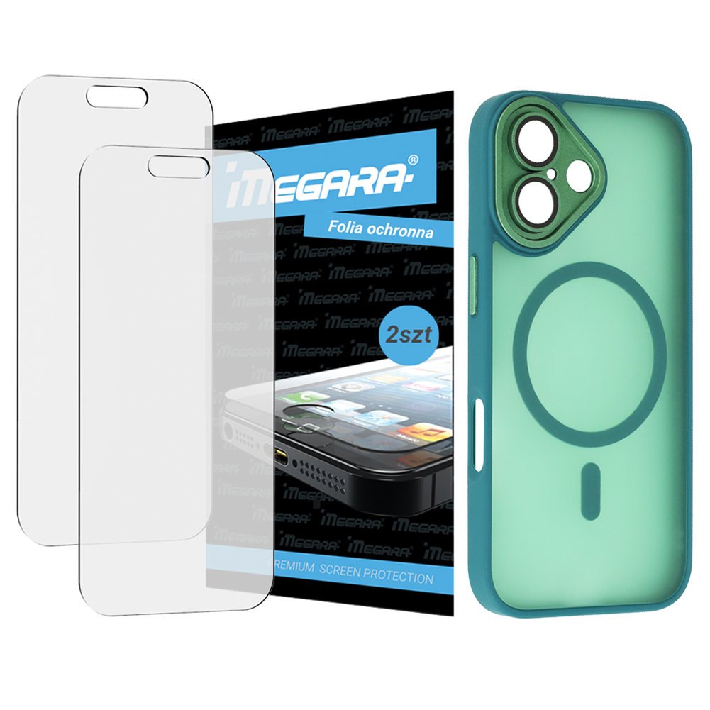 2x Folia ochronna do iPhone 17 + MagSafe ETUI zielone TPU