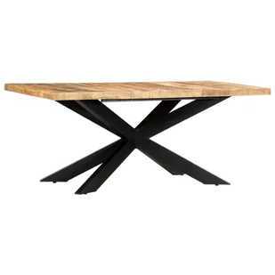 vidaXL Stół jadalniany, 180 x 90 x 76 cm, lite surowe drewno mango - Stoły - miniaturka - grafika 1