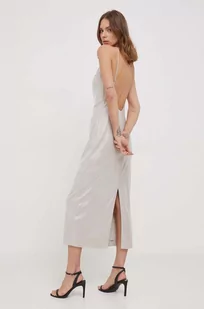 Calvin Klein sukienka kolor szary midi prosta - Sukienki - miniaturka - grafika 1