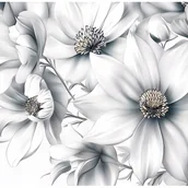 Fototapety - Fototapeta Kwiaty Szary Abstrakcja 250x175 cm Tapeta Do Sypialni Salonu Kuchni Na Flizelinie - miniaturka - grafika 1