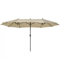 Parasole ogrodowe - Duży Parasol Ogrodowy 270 X 460 Cm Beżowoszary Sibilla - miniaturka - grafika 1